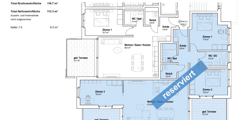 Casa Giardino | 4.5-Zimmer Wohnung 2.1 | 2. OG