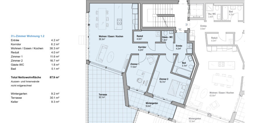 3.5 Zimmerwohnung 1.2 | Residenz Zentaur, Aarau